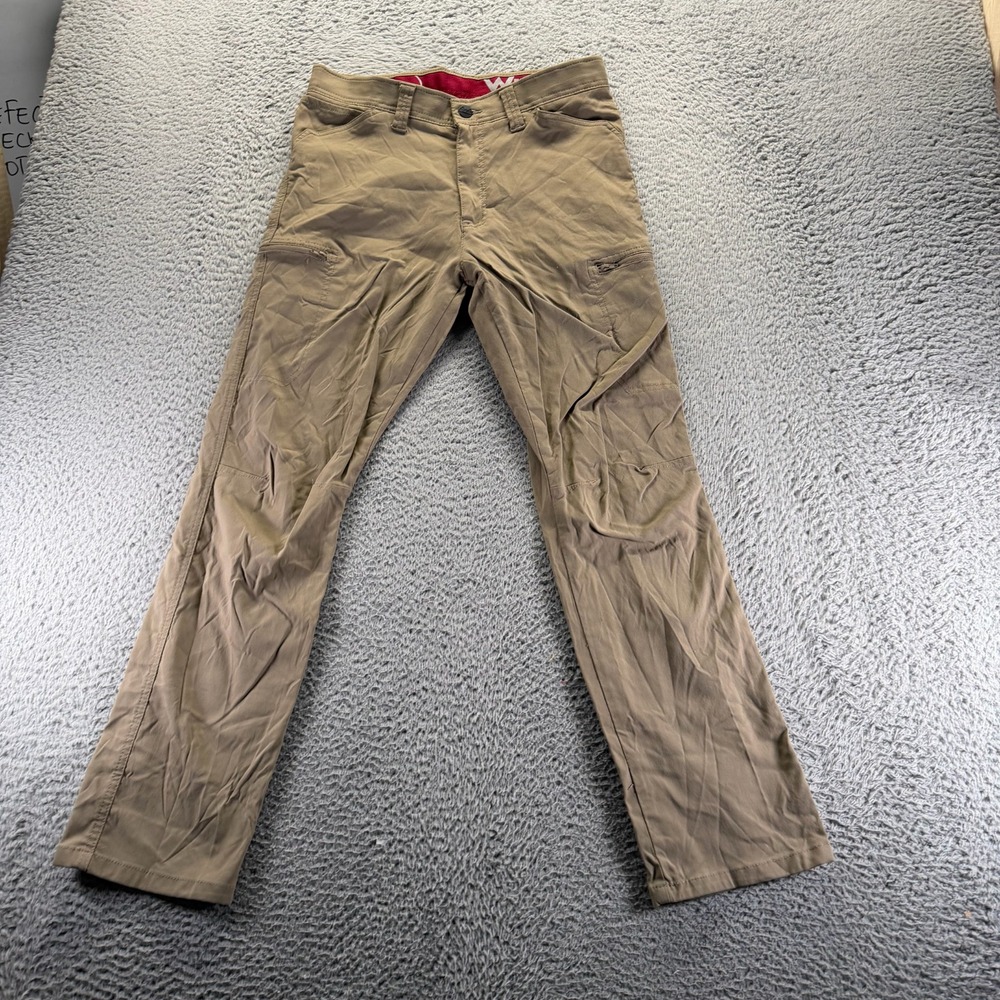 Wrangler Pant Men 32x30 Brown Nylon Windbreaker Straight Gorpcore Hiking Stretch